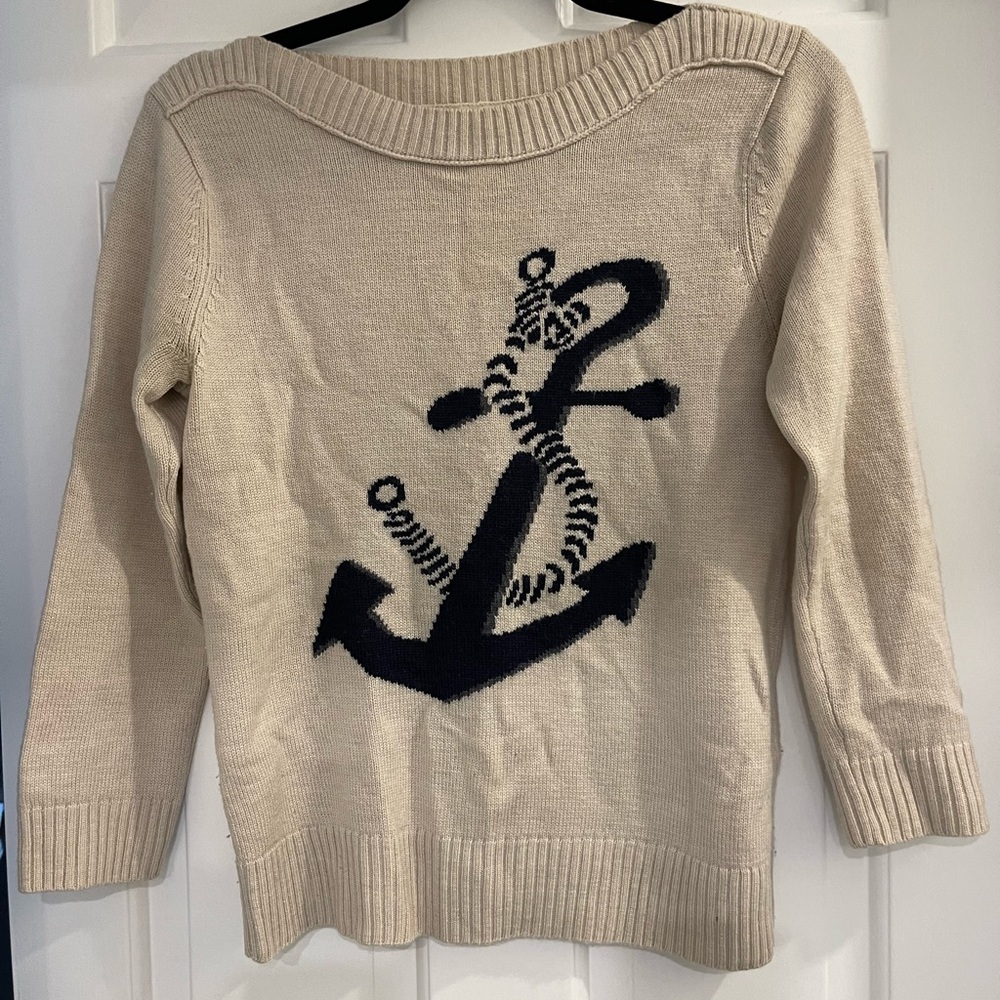 Club Monaco Boat Neck Knit with Anchor